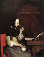 Borch, Gerard Ter - Woman Drinking Wine